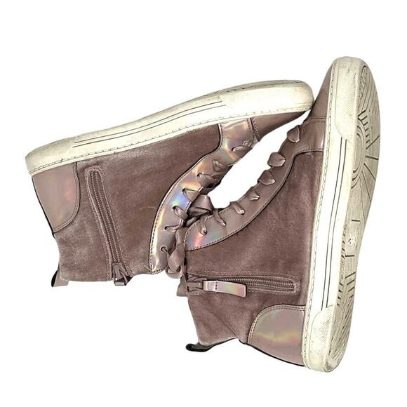 Justice High Top Sneakers Pink Girls Size 3 - Picture 6 of 9